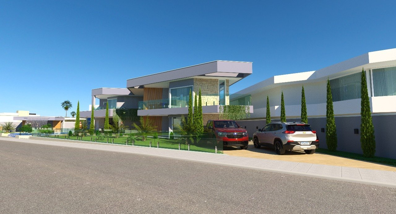 Residência de alto padrão renderizada em 3D