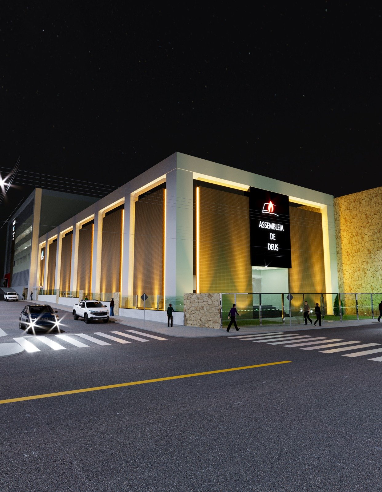 Tour 360 de projeto comercial renderizado